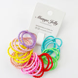 Vibrant Neon MANGO JELLY Kids Hair Ties - Fun Twin Pack (3cm)