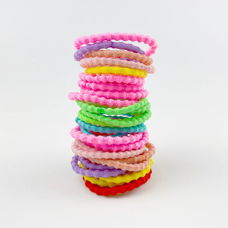 Vibrant Neon MANGO JELLY Kids Hair Ties - Fun Twin Pack (3cm)