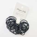 MANGO JELLY Classic Black Hair Ties for Kids - 3cm Twin Pack