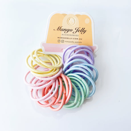 Mango Jelly Classic Candy-Themed Hair Accessories for Kids - Twin Pack of 3cm Ties