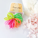 Neon MANGO JELLY Kids Hair Ties - Silky Nylon 30-Piece Pack