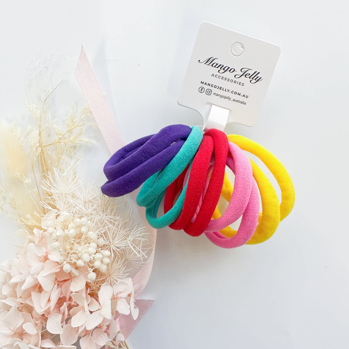 Vibrant Mango Jelly Metal-Free Hair Ties - 10-Piece Mixed Color Set (4.5cm)