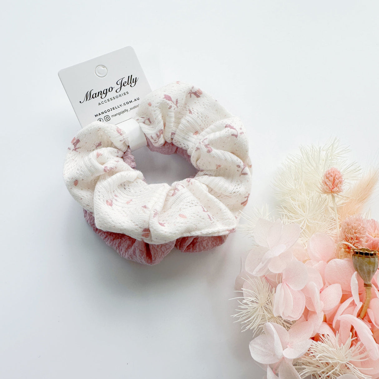 Pink Mango Jelly Hair Scrunchie Set - 2 Pack