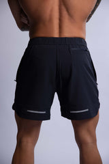 HARD HITTERS MEN'S PRO-TECH PERFORMANCE SHORTS BLACK LARGE