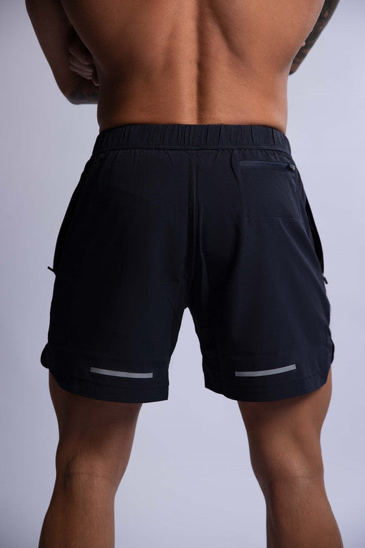 HARD HITTERS MEN'S PRO-TECH PERFORMANCE SHORTS BLACK MEDIUM