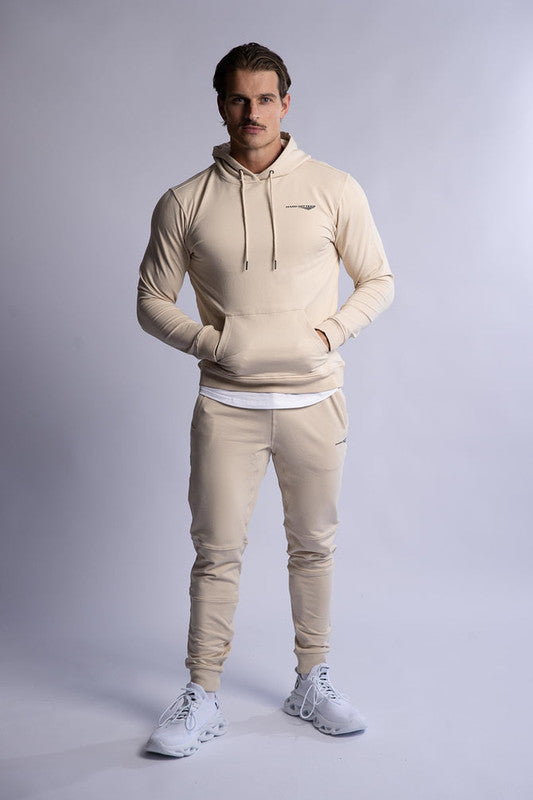 HARD HITTERS SLIM FIT TERRY HOODIE BEIGE LARGE