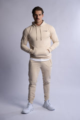 HARD HITTERS SLIM FIT TERRY HOODIE BEIGE MEDIUM