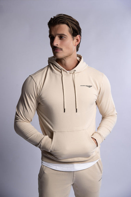 HARD HITTERS SLIM FIT TERRY HOODIE BEIGE X-LARGE