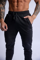 HARD HITTERS SLIM FIT TERRY JOGGERS BLACK LARGE