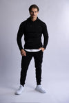 HARD HITTERS SLIM FIT TERRY JOGGERS BLACK LARGE