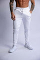 HARD HITTERS SLIM FIT TERRY JOGGERS WHITE MEDIUM