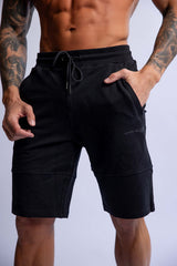 HARD HITTERS SLIM FIT TERRY SHORTS BLACK LARGE