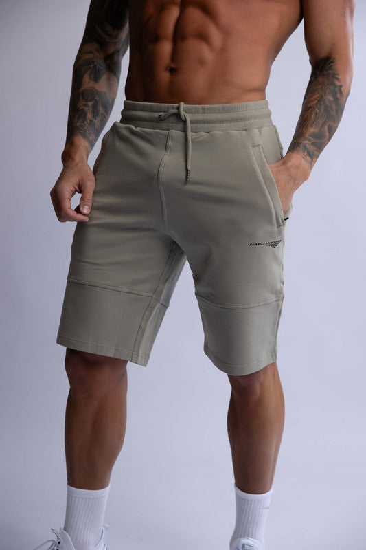 HARD HITTERS SLIM FIT TERRY SHORTS SAGE MEDIUM