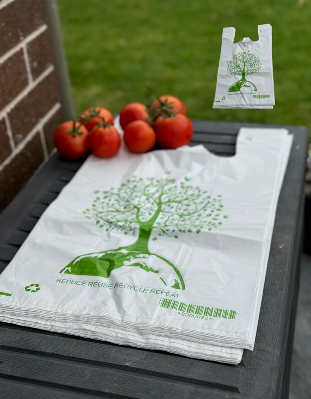 Reusable Carry Bags Eco Plastic Bags Wholesale Printed Large (500 Pcs)