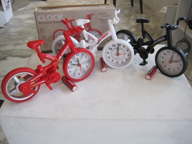 Vintage Mountain Bike Alarm Clock - Stylish Front Wheel Design, Available in Red, Black, or White - Complimentary Delivery Included