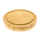 Minnie 5-Piece Round Bamboo Charcuterie Board Set with Hidden Knife Storage - 22cm, Free Shipping