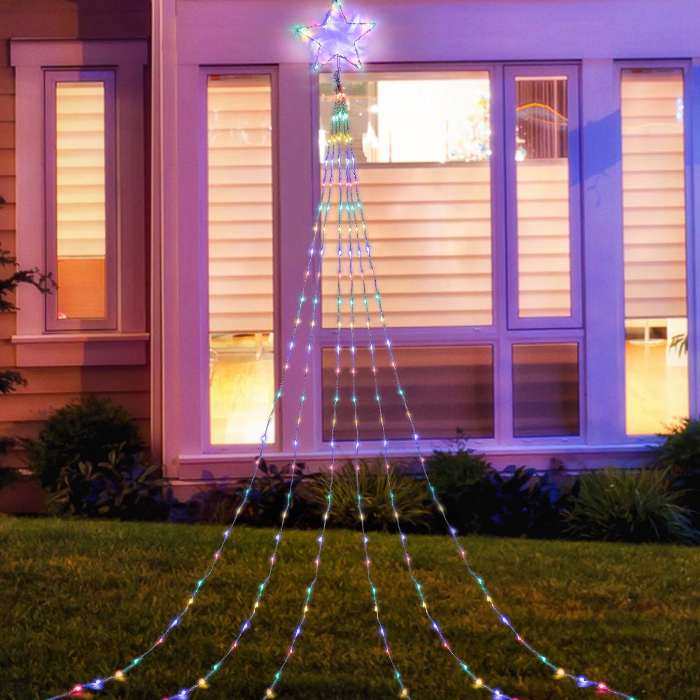 Enchanting 3m LED Star Waterfall Lights with 200 Colorful LEDs