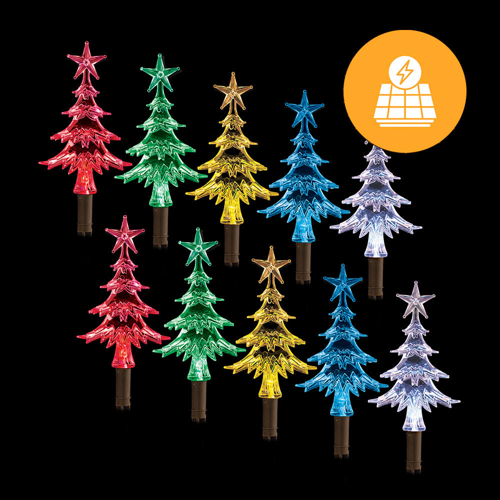 Enchanting Solar Mini Tree Path Lights – 10-Pack, 24cm