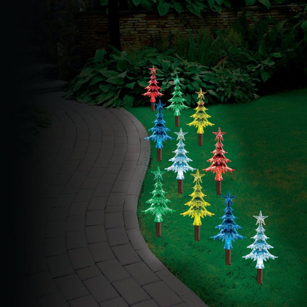 Enchanting Solar Mini Tree Path Lights – 10-Pack, 24cm