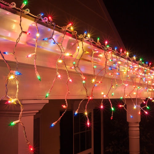 500 LED Festive Icicle Lights – Four Vibrant Color Selections Available