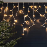 500 LED Festive Icicle Lights – Four Vibrant Color Selections Available - Low Angle