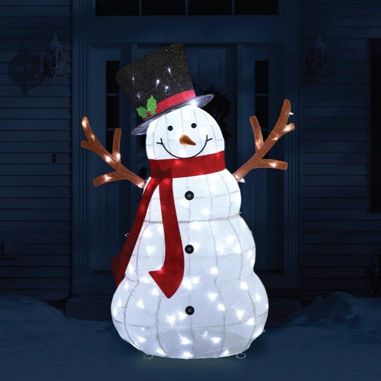 Enchanting Twinkling LED Melting Snowman Decoration - 135cm