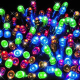 Battery-Powered 100 LED Decorative Timer Lights – Choose from 3 Colors - Warm White - Top-Down View