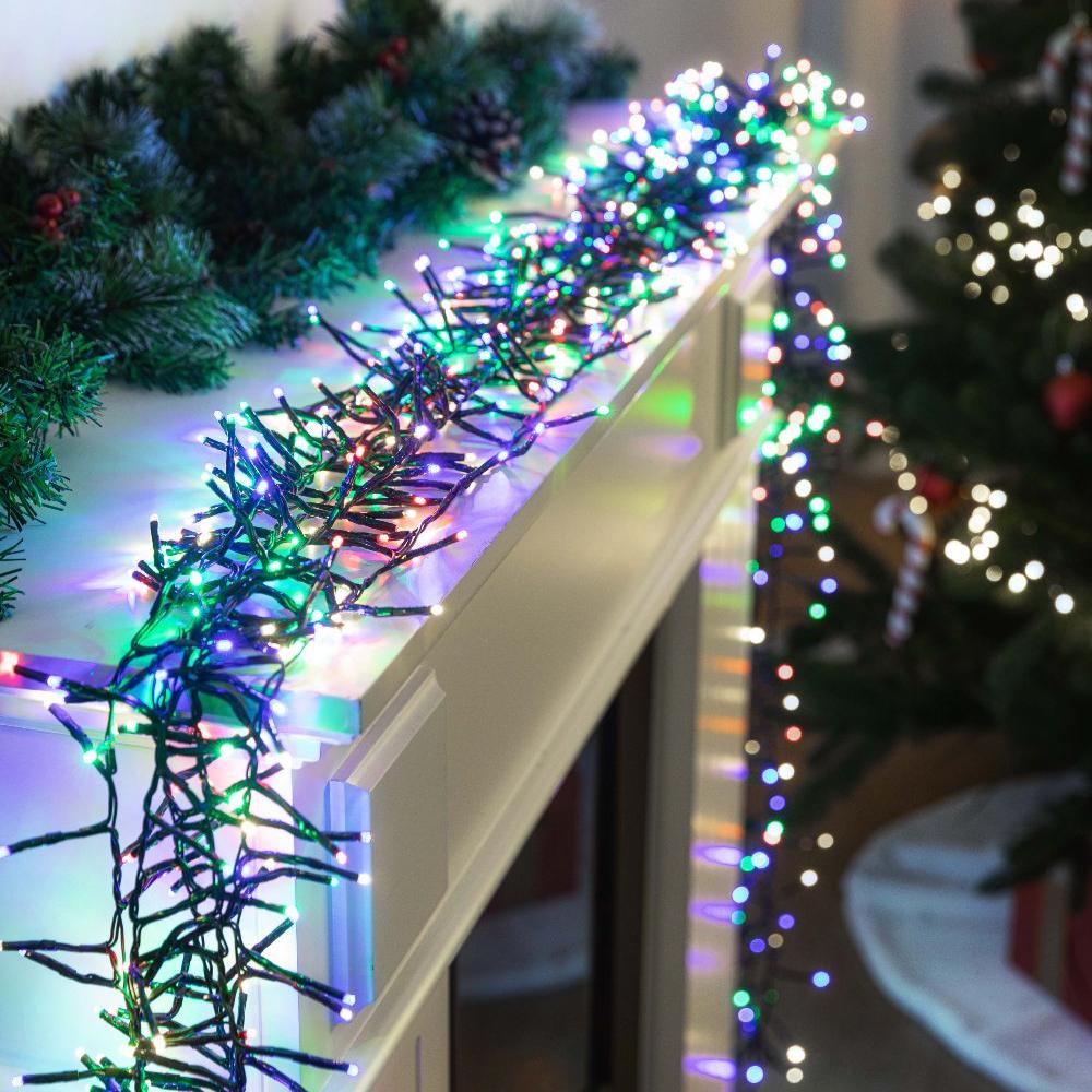 200 LED Battery-Operated Cluster Fairy Lights – Choose Between Festive Multicolor or Elegant Warm White