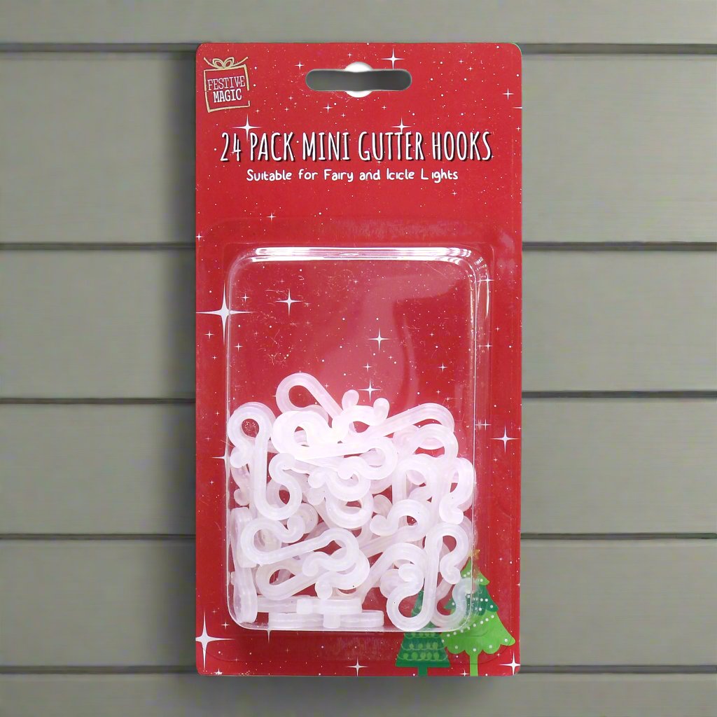 Mini Christmas Light Gutter Hooks - 24 Pack