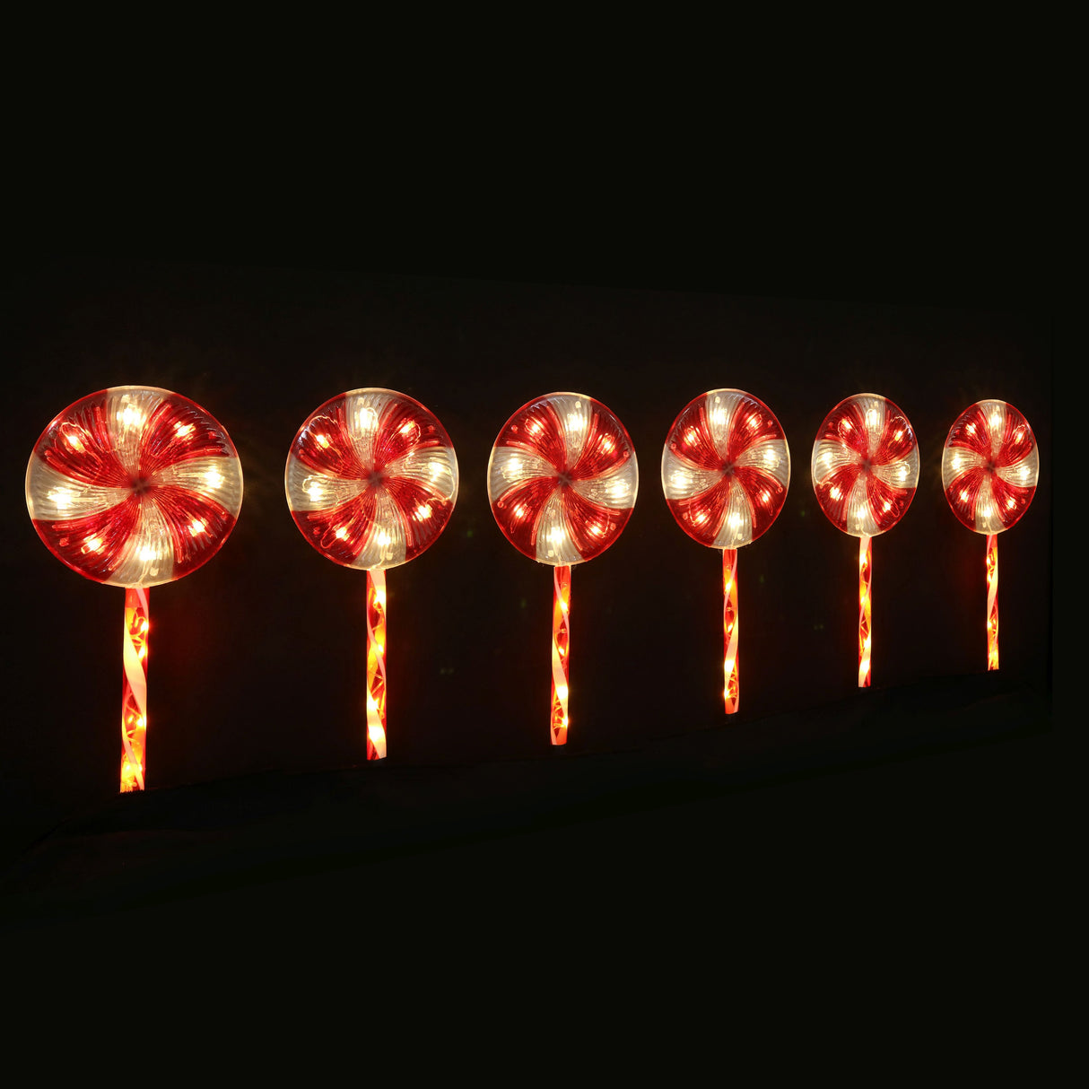 Magical Lollipop LED Pathway Light Set - 6 Illuminating Pieces