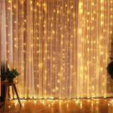 Festive LED Curtain Light String for Holiday Celebrations - Front View