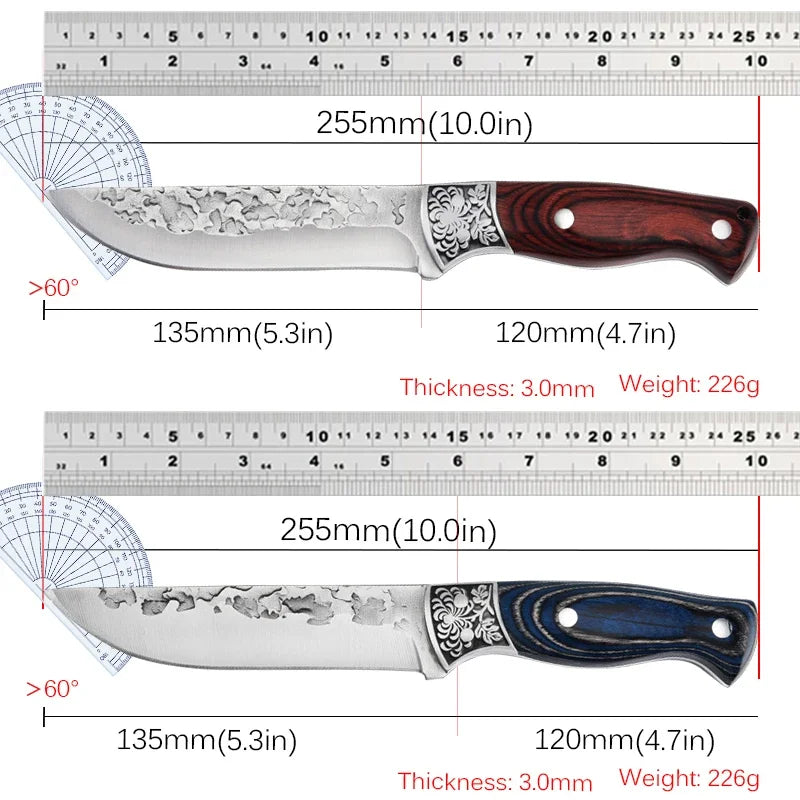 NNEOBA Premium Hand-Forged Chef Cleaver Knife Set with Protective Covers (2pcs)