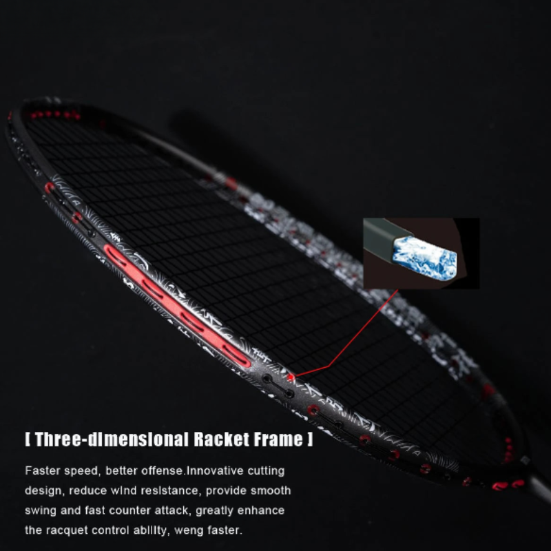 NNEOBA Elite Carbon Badminton Racket - Advanced Performance Up to 35 lbs