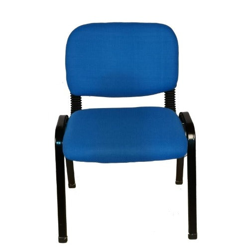 Set of 7 Durable Blue Stackable Conference and Visitor Chairs for Office and Community Use