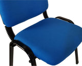 Set of 7 Durable Blue Stackable Conference and Visitor Chairs for Office and Community Use