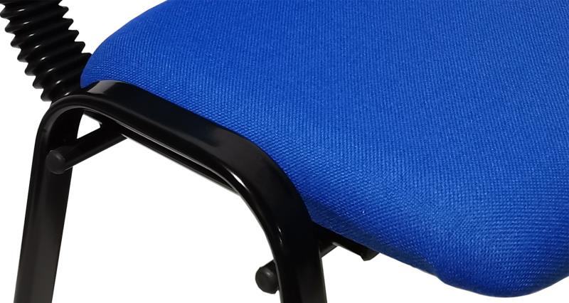 Set of 7 Durable Blue Stackable Conference and Visitor Chairs for Office and Community Use