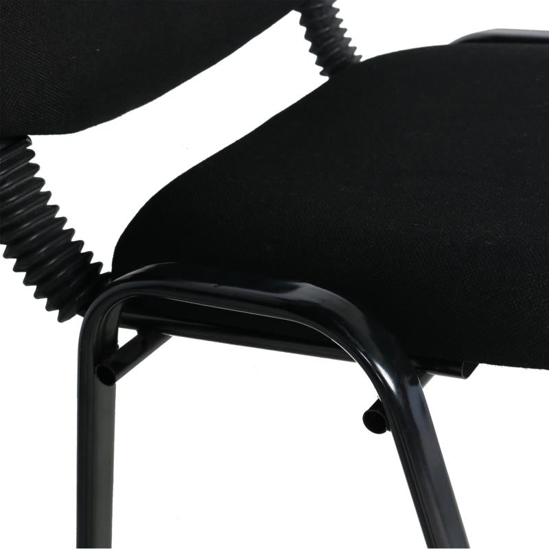 Versatile Stackable & Linkable Black Office Conference Chairs - Set of 7