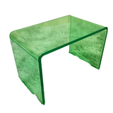 Contemporary U-Shaped Acrylic Stool for Shoe Changing and Storage