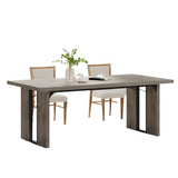 Vintage Gray Wood Rectangular Dining Table for Modern Rustic Spaces