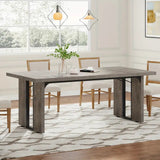 Vintage Gray Wood Rectangular Dining Table for Modern Rustic Spaces