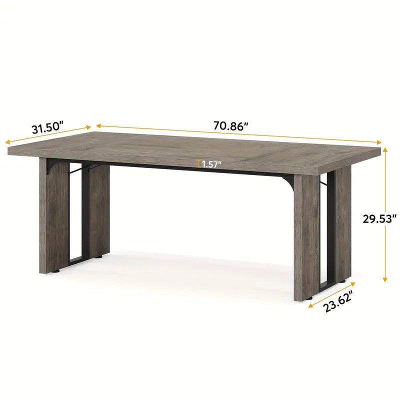 Vintage Gray Wood Rectangular Dining Table for Modern Rustic Spaces