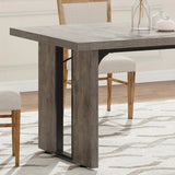 Vintage Gray Wood Rectangular Dining Table for Modern Rustic Spaces