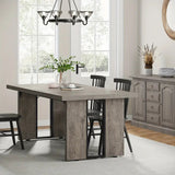 Vintage Gray Wood Rectangular Dining Table for Modern Rustic Spaces