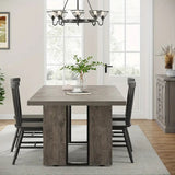 Vintage Gray Wood Rectangular Dining Table for Modern Rustic Spaces