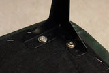 Plush Vintage Green Black Faux Leather Short Stool