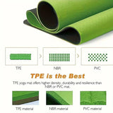 Sport TPE Yoga Mat Exercise Workout Mats Fitness Mat for Home Gym Green 6mm