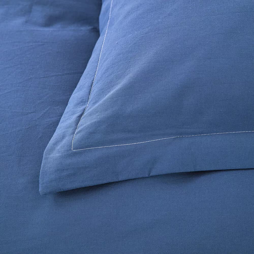 100% cotton Premium Doona Duvet Quilt Cover Set with Soft Pillowcases - Blue-Double