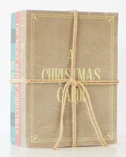 Vintage Christmas Classics Book Stack 33cm