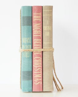 Vintage Christmas Classics Book Stack 33cm