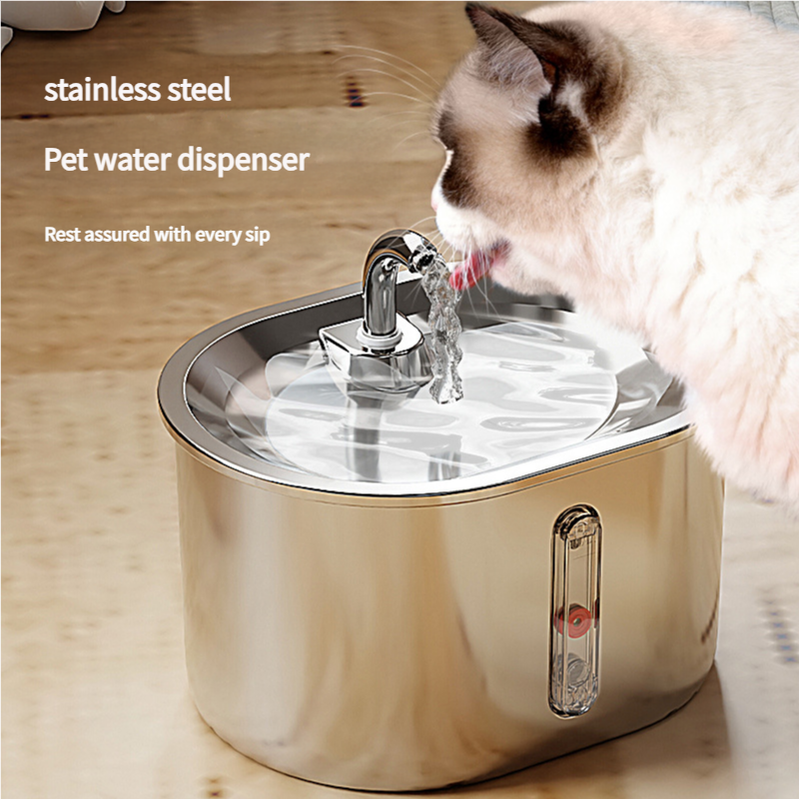 Beginner Package Stainless Steel Pet Water Fountain with Faucet Flow and USB Interface